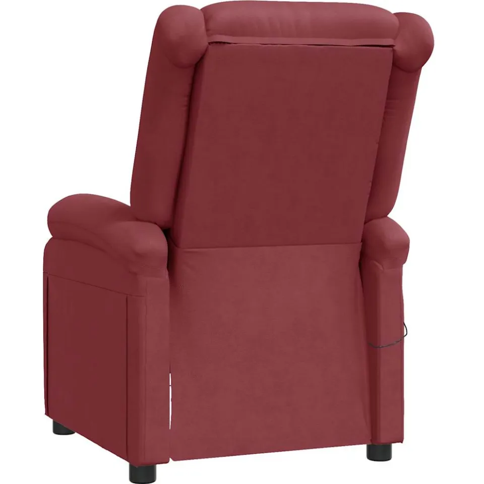 vidaXL Massagestoel kunstleer wijnrood, foto 4
