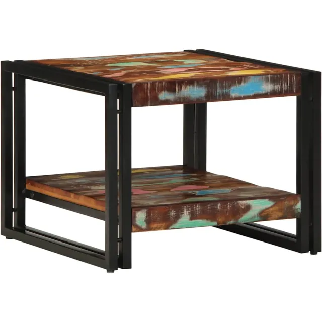 vidaXL Salontafel 50x50x38 cm massief gerecycled hout meerkleurig