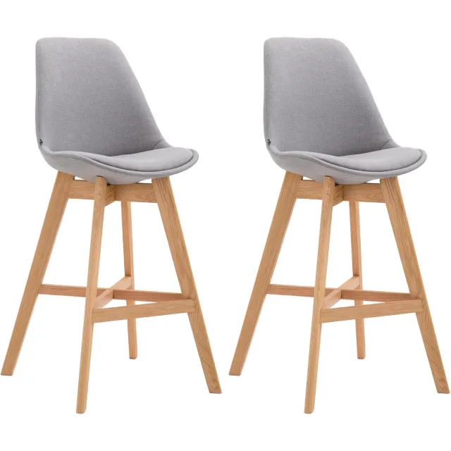 Luxe Comfort Torino 0008 barkrukken (set van 2) - stof - grijs grijs natura