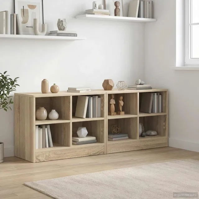 vidaXL Bed kast 2 st Sonoma Eiken 66 x 33 x 48 cm Bewerkt hout Bruin