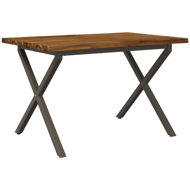 vidaXL Eettafel - met - levendige - rand - 120 - x - 80 - x - 75 - cm Natuurlijk en Koffie