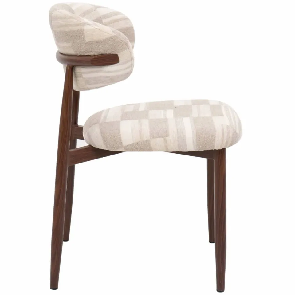 Giga Meubel Skara eetkamerstoel greige beige/walnoot, foto 5