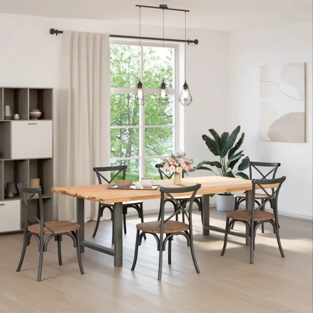vidaXL Eettafelpoten 2 st 90x(72-73) cm staal naturel Grijs