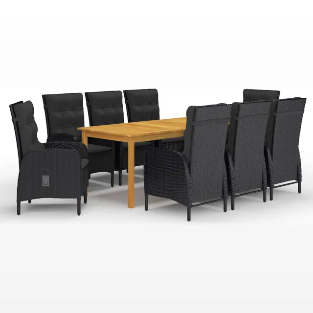 vidaXL 9-delige Tuinset zwart, foto 2