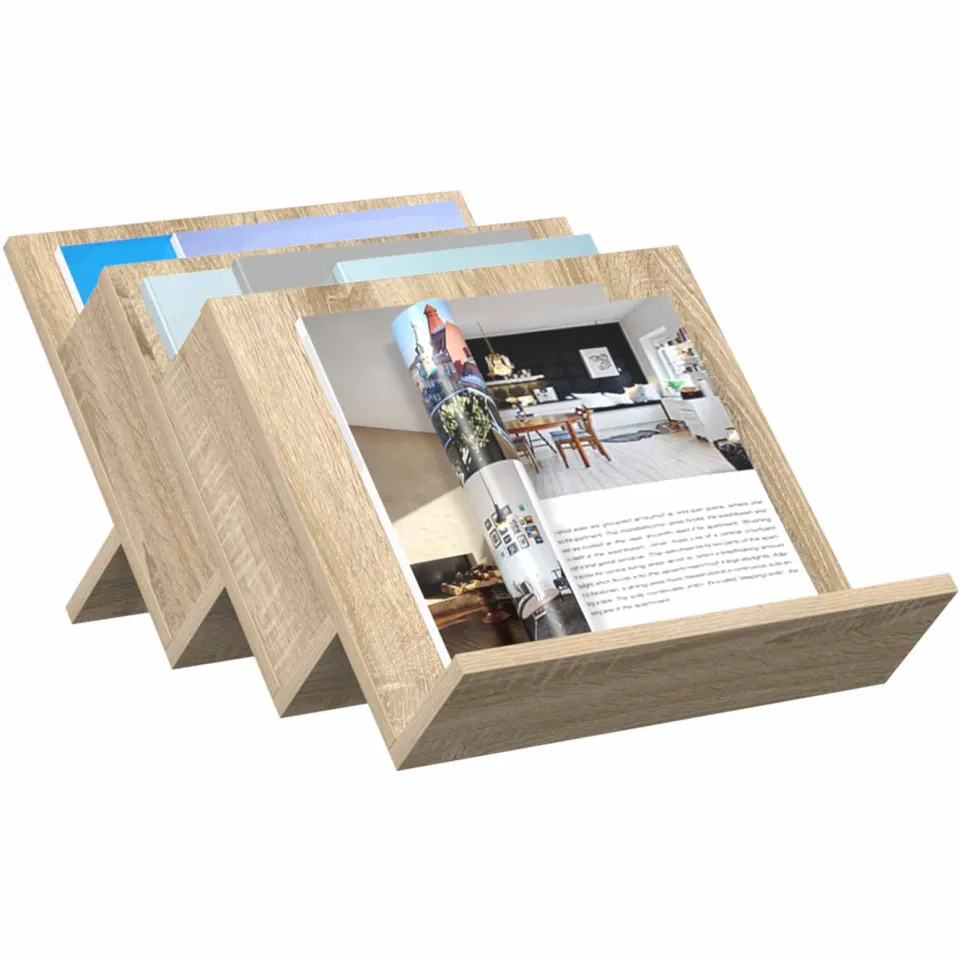 vidaXL Tijdschrift Rek Sonoma Eiken 53 x 40 x 28,5 cm Bewerkt hout Bruin