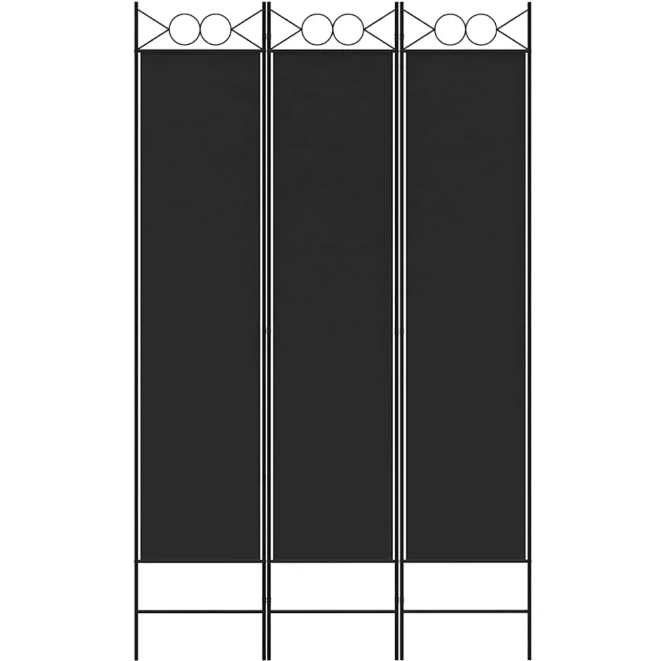 vidaXL Kamerscherm met 3 panelen 120x200 cm stof zwart