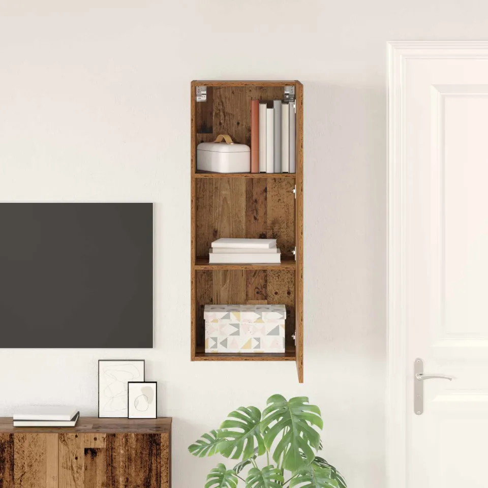 vidaXL TV Wandkast 40,5 x 30 x 102 cm Oud Hout Bewerkt hout bruin, foto 3