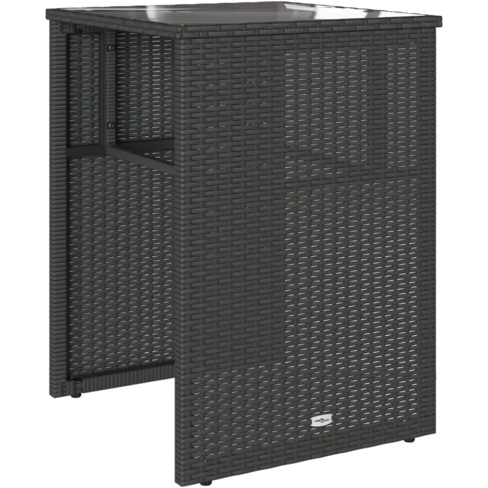 vidaXL 3-delige Bistroset met kussens poly rattan zwart, foto 4