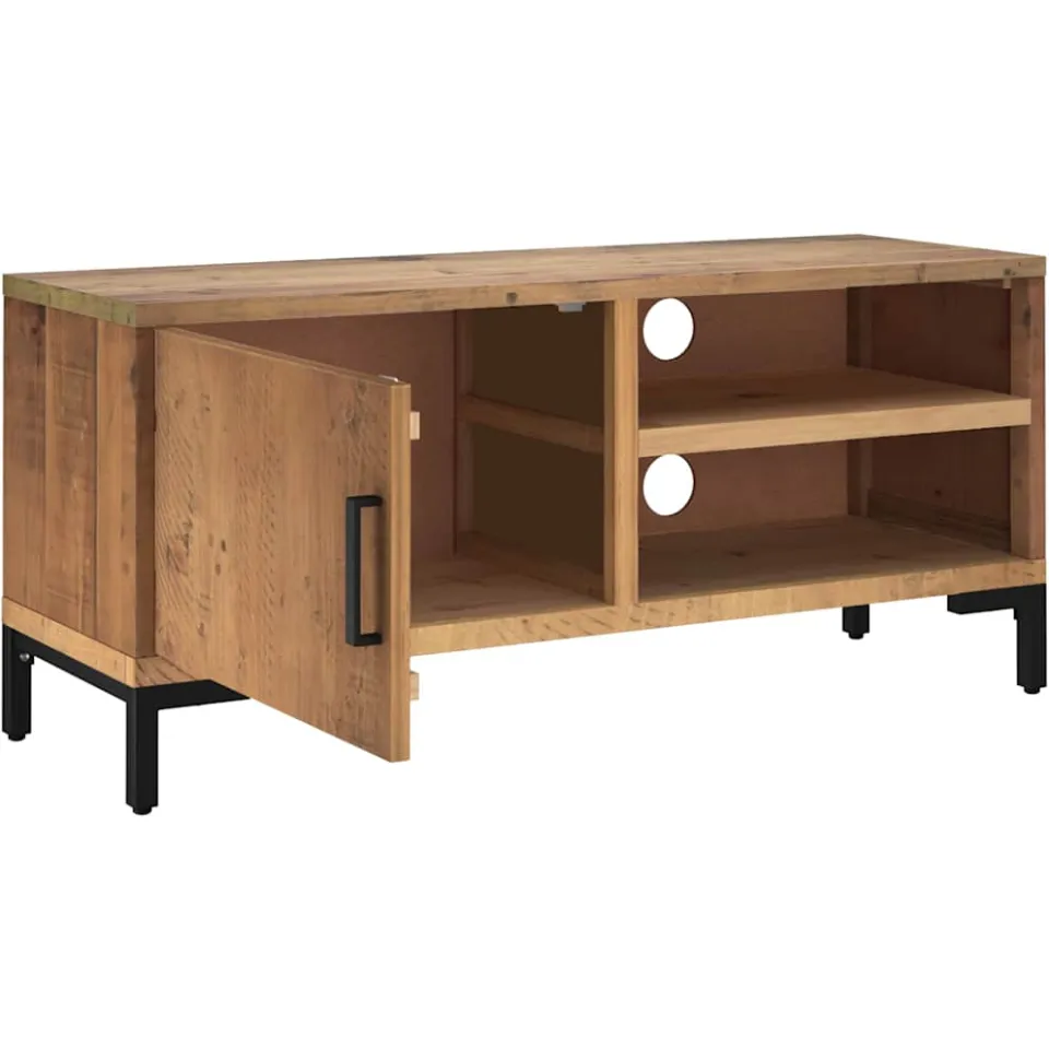 vidaXL Tv-meubel 90x30x40 cm massief grenenhout bruin, foto 4
