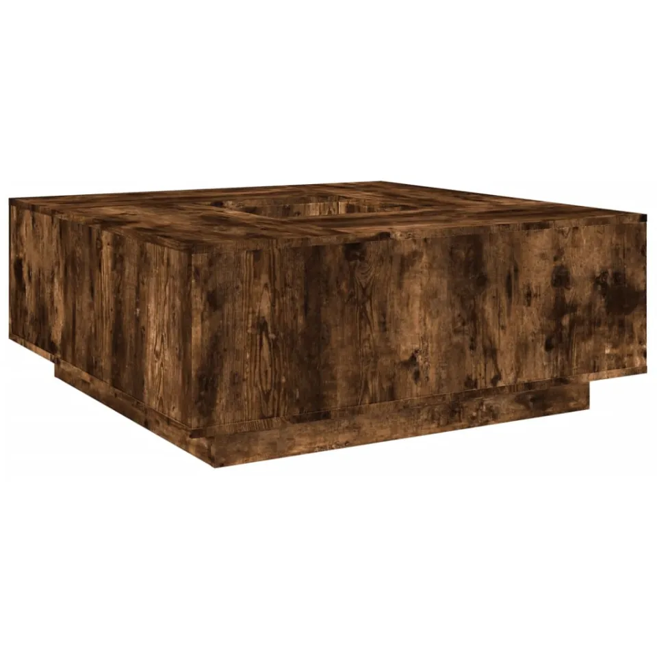 vidaXL Salontafel 100x100x40 cm bewerkt hout gerookt eikenkleurig, foto 3