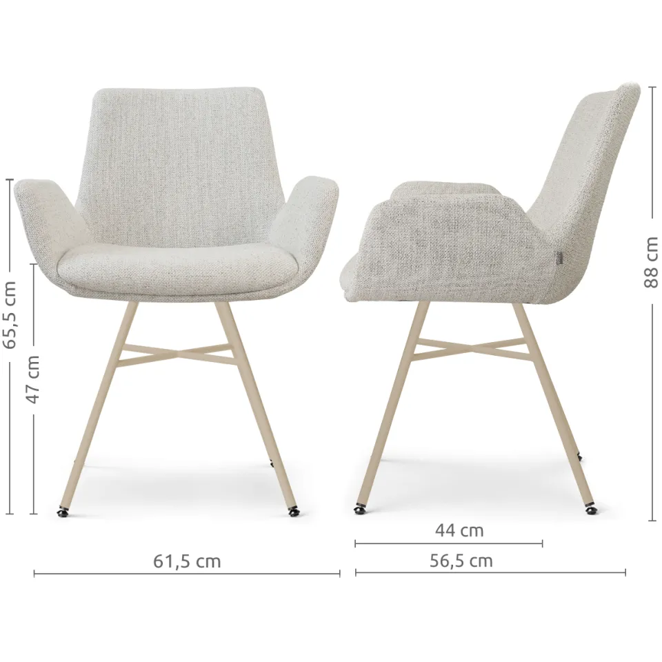 Nolon Noa-Eef eetkamerstoel beige gemêleerd - beige onderstel, foto 2
