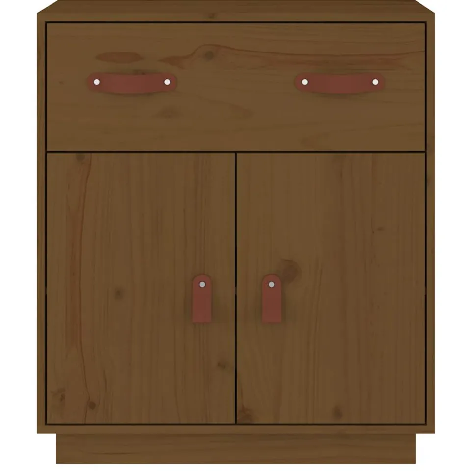 vidaXL Dressoir 65,5x40x75 cm massief grenenhout honingbruin bruin, foto 3