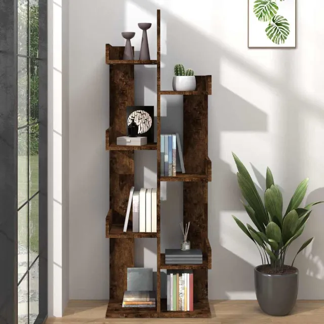 vidaXL Boekenkast 48x25,5x140 cm bewerkt hout gerookt eikenkleurig, foto 2