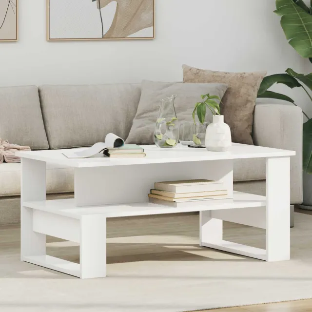 vidaXL Salontafel Wit 90 x 50 x 40 cm Bewerkt hout, foto 2