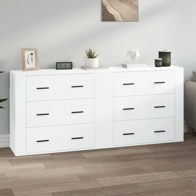 vidaXL Dressoirs 2 st bewerkt hout wit, foto 2