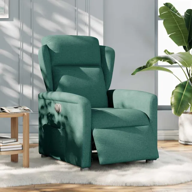 vidaXL Fauteuil verstelbaar elektrisch stof donkergroen groen