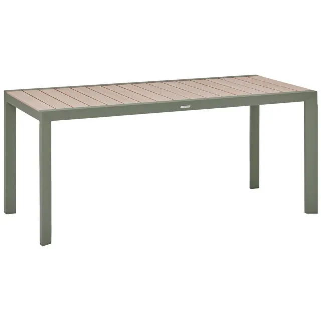 Hespéride Tuintafel voor 6 personen van aluminium met houtlook ÉVASION Beige vert laurier