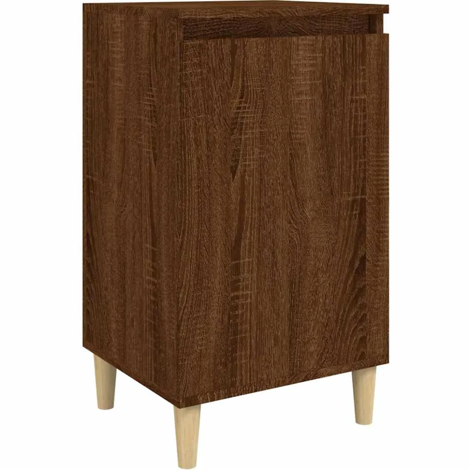 vidaXL Nachtkastje 40x35x70 cm bewerkt hout bruin eikenkleur