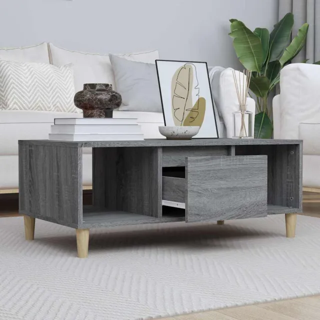 vidaXL Salontafel 90x50x36,5 cm bewerkt hout grijs sonoma, foto 2