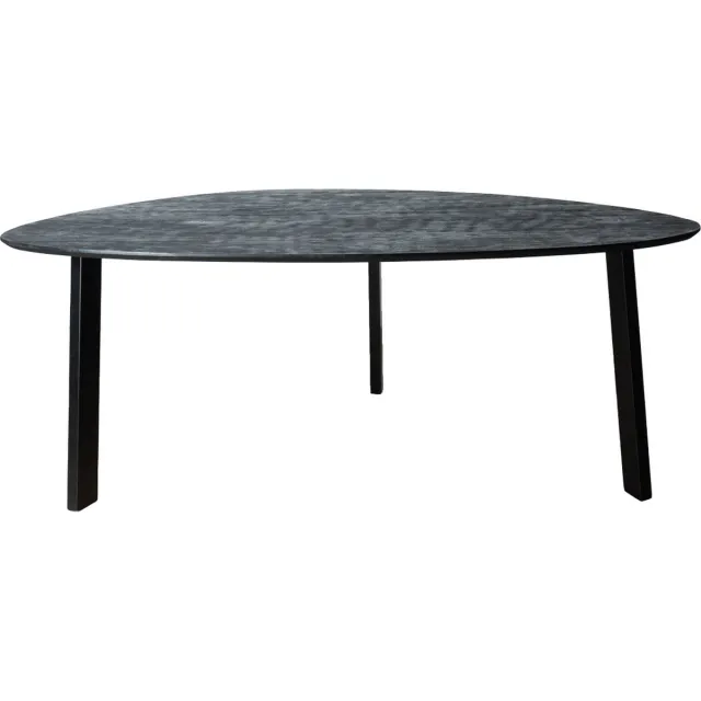 Home67 Eettafel Tinus Zwart - Kiezelvormig 200 cm - Japandi - 4 tot 6 personen - Keukentafel