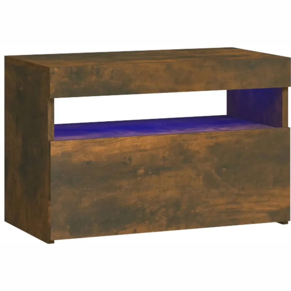 vidaXL Nachtkastje met LED-verlichting 60x35x40 cm gerookt eikenkleur, foto 3