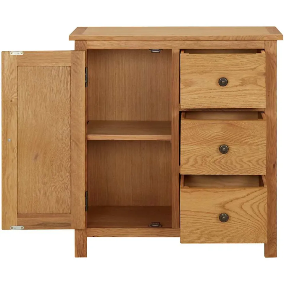 vidaXL Kast 70x35x75 cm massief eikenhout, foto 3