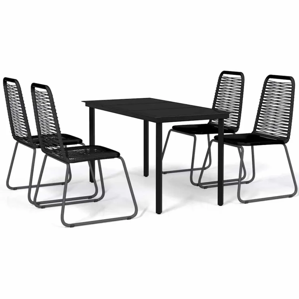 vidaXL 5-delige Tuinset zwart