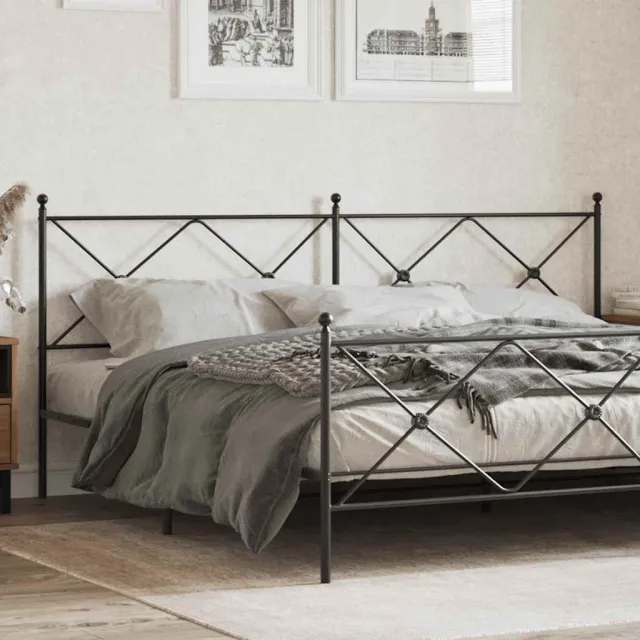 vidaXL Vervangend hoofdbord 193 cm metaal zwart