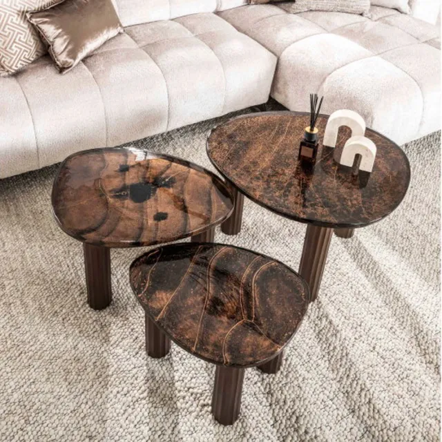 Meubelplaats Salontafel L Eclips - Koper antiek finish Naturel