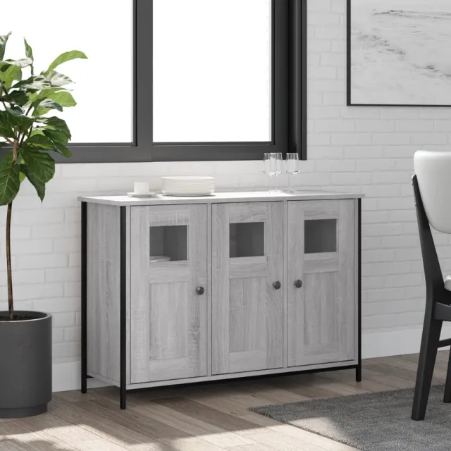 vidaXL Dressoir 100x35x70 cm bewerkt hout grijs sonoma, foto 2