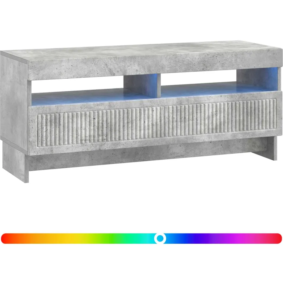 vidaXL LED tv-meubel EDE 100 x 35 x 43 cm Betongrijs Bewerkt hout grijs, foto 3