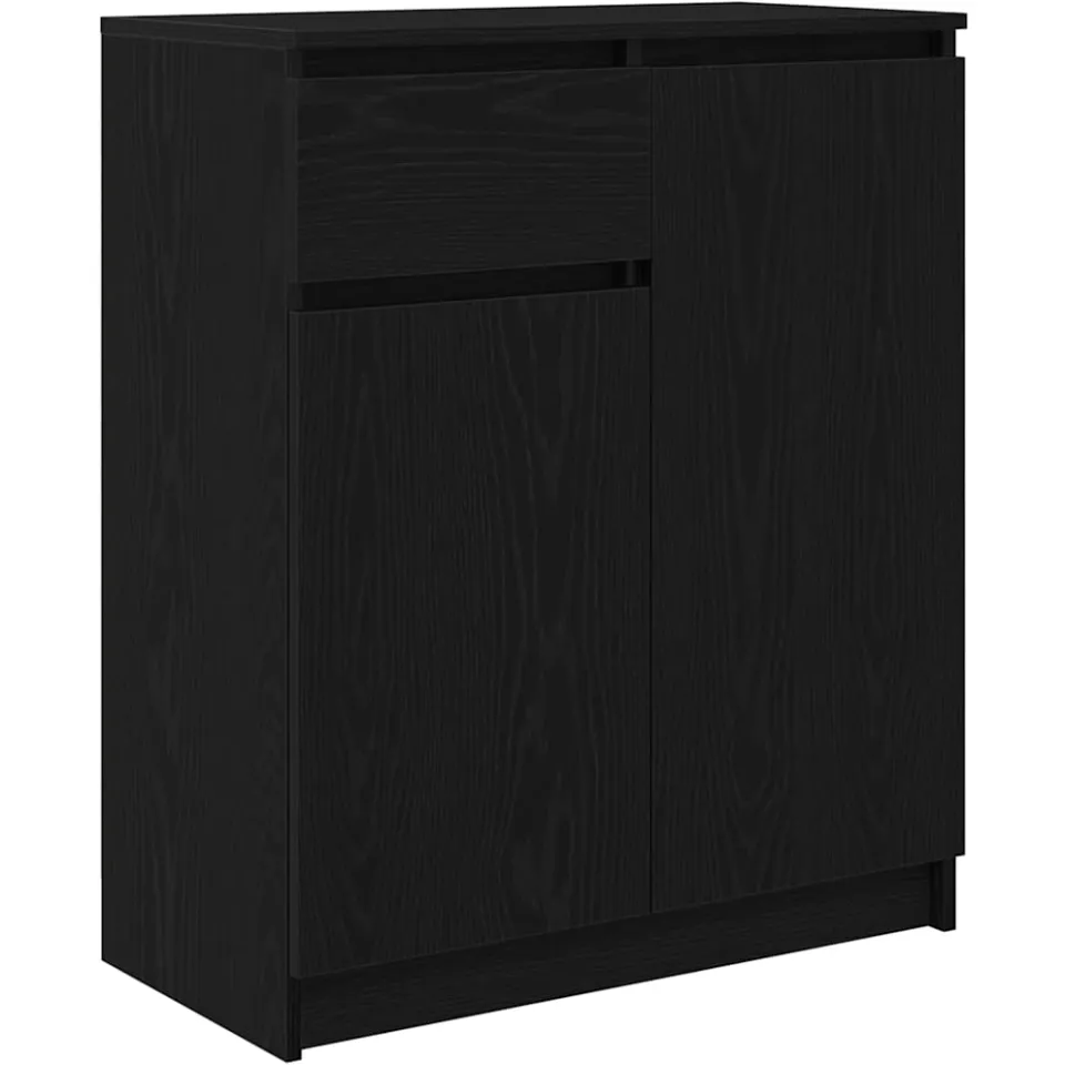 vidaXL Dressoir met lade 71x35x84 cm spaanplaat zwart eikenkleurig