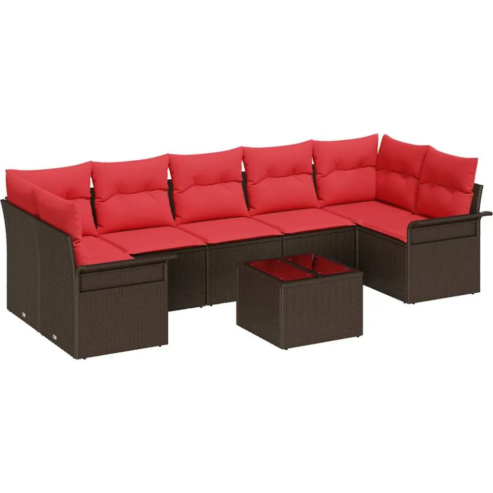 vidaXL Tuin Sofa Set 8 st Bruin poly rattan