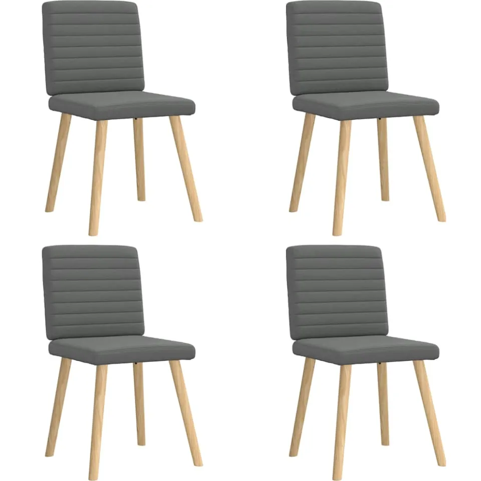 vidaXL Eetkamerstoelen 4 st stof donkergrijs grijs, foto 3