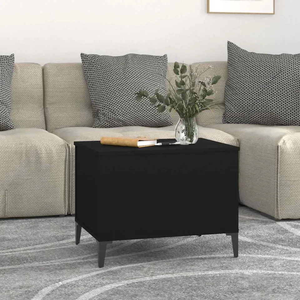 vidaXL Salontafel 60x44,5x45 cm bewerkt hout zwart, foto 4