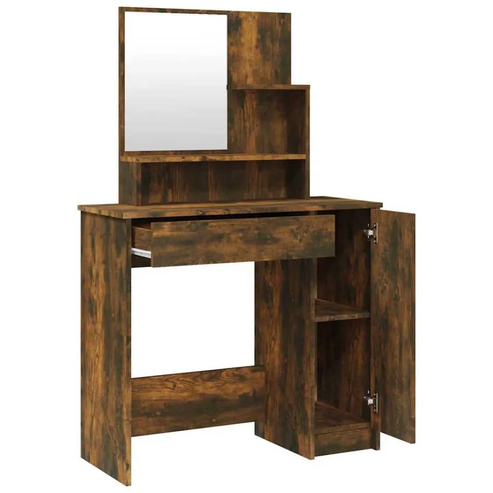 vidaXL Kaptafelset 86,5x35x136 cm gerookt eiken Bruin