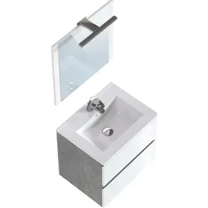 T-bath Badmeubelset Milenio 60cm Wit/cement Glanzend, foto 3
