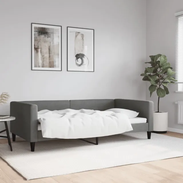 vidaXL Slaapbank 100x190 cm stof donkergrijs grijs