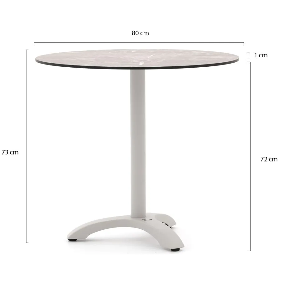 Bellagio tuinmeubelen Bellagio Lisio tuintafel ø80cm (h:73cm) wit, foto 2
