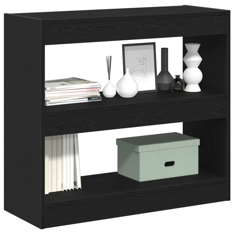 vidaXL Boekenkast 2-laags 2 st 80 x 30 x 72 cm Bewerkt hout zwart, foto 3
