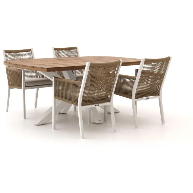 Manifesto Furniture Manifesto Rivola/Induno Deens Ovaal 180cm dining tuinset 5-delig Wit