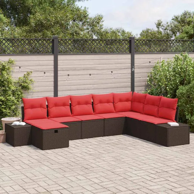 vidaXL Tuin Sofa Set 8 st Bruin poly rattan, foto 2