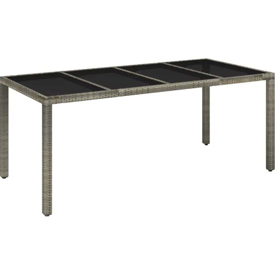 vidaXL 7-delige Tuinset met kussens poly rattan grijs, foto 4