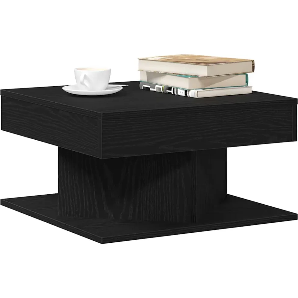 vidaXL Salontafel Zwart Eiken 57 x 57 x 30 cm Bewerkt hout