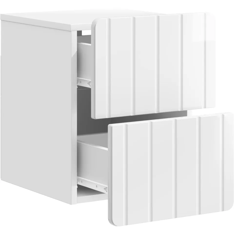 vidaXL Wandbeugel Bedkast Hoogglans Wit 33 x 34,5 x 43 cm Bewerkt hout, foto 3