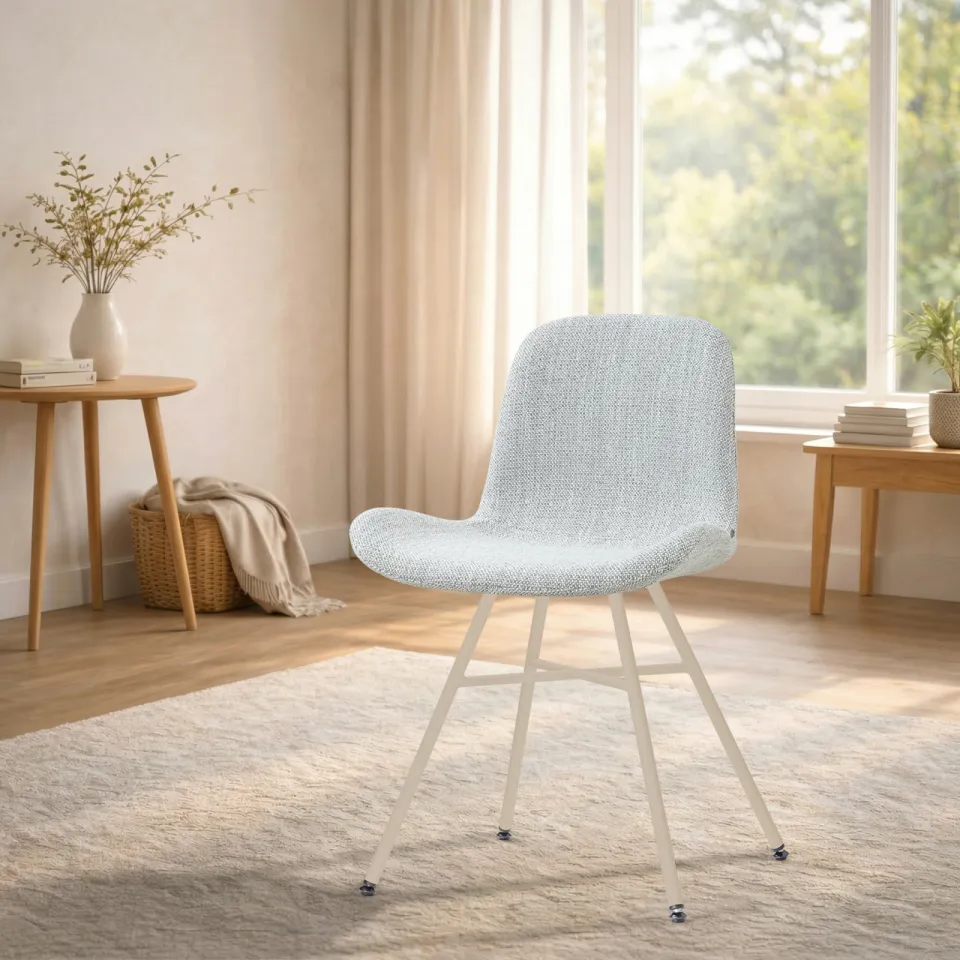Nolon Noa-Fé eetkamerstoel grijs melange - beige onderstel, foto 3