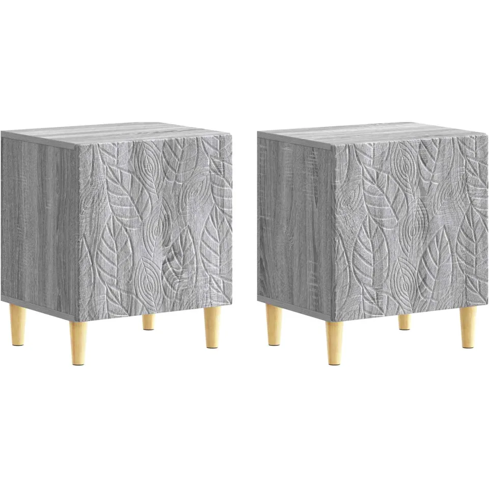 vidaXL Nachtkastje 2 st Grijs Sonoma 43 x 34,5 x 50 cm Bewerkt hout