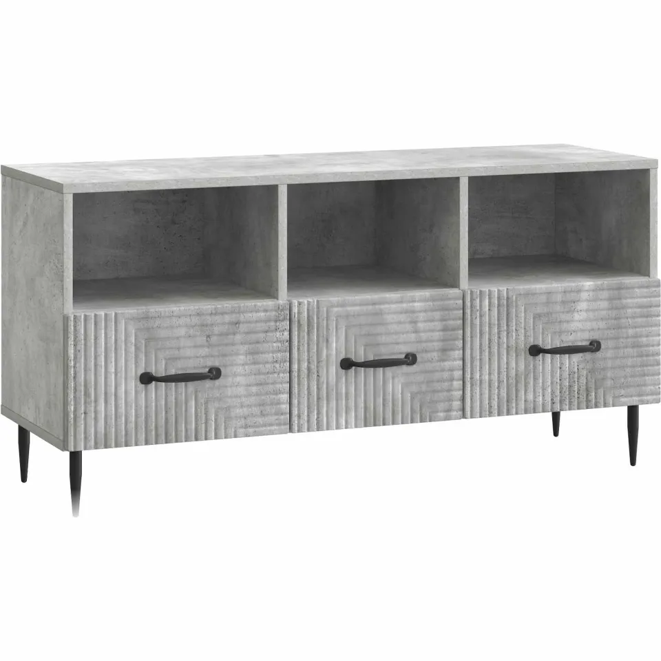 vidaXL TV-kast met lade Betongrijs 102 x 34,5 x 50 cm Bewerkt hout