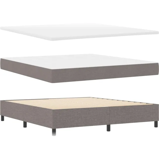 vidaXL Boxspring bed met LED-stripverlichting Taupe 180 x 200 cm Stof
