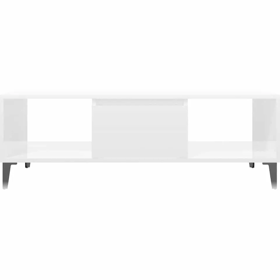 vidaXL Salontafel 103,5x60x35 cm bewerkt hout hoogglans wit, foto 3